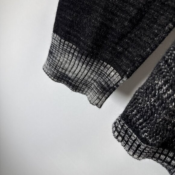 Belldini Women's Cardigan Sweater Size XL Black Gray Artsy Knit Long Sleeve Open - Picture 4 of 9